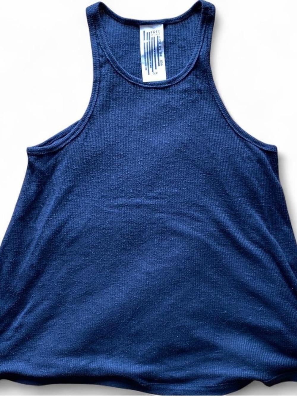 Free People Black Ribbed Scoop Neck Tank
